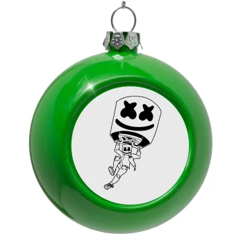 Fortnite Marshmello, Green Christmas tree ornament bauble 8cm