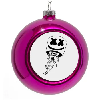 Fortnite Marshmello, Purple Christmas tree ornament bauble 8cm
