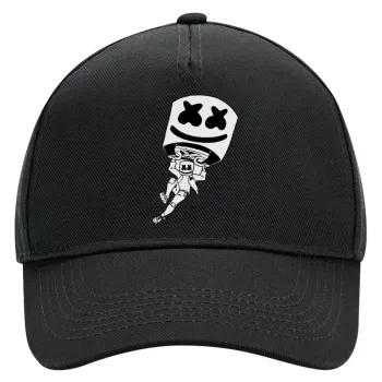 Fortnite Marshmello, Adult Ultimate Hat BLACK, (100% COTTON DRILL, ADULT, UNISEX, ONE SIZE)