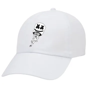 Fortnite Marshmello, Καπέλο Ενηλίκων Baseball Λευκό 5-φύλλο (POLYESTER, ΕΝΗΛΙΚΩΝ, UNISEX, ONE SIZE)