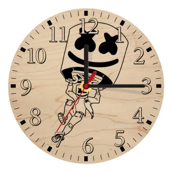 Fortnite Marshmello, Ρολόι τοίχου ξύλινο plywood (20cm)