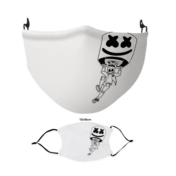 Fortnite Marshmello, Μάσκα υφασμάτινη Ενηλίκων πολλαπλών στρώσεων με υποδοχή φίλτρου