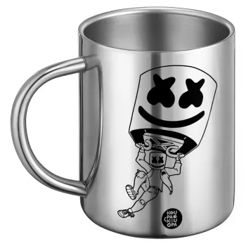 Fortnite Marshmello, Ανοξείδωτη Μεταλλική Κούπα 450ml - Διπλού Τοιχώματος