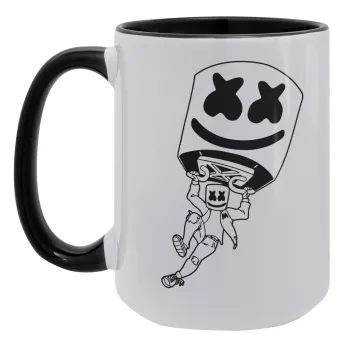 Fortnite Marshmello, Κούπα Mega 15oz, κεραμική Μαύρη, 450ml