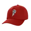 Adult Baseball Cap, 100% Cotton, Red (COTTON, ADULT, UNISEX, ONE SIZE)