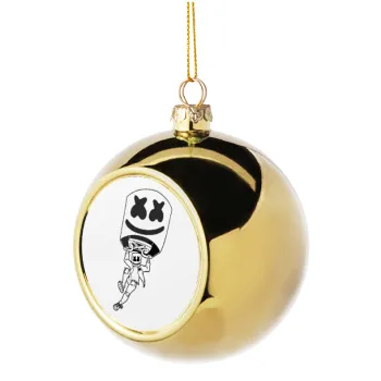 Fortnite Marshmello, Golden Christmas tree ball ornament 8cm