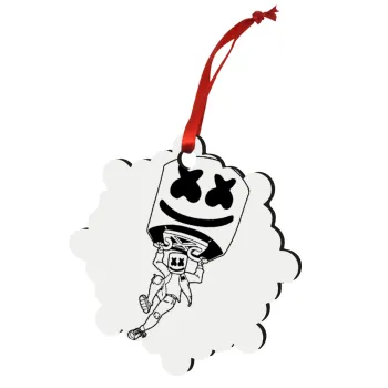Fortnite Marshmello, Στολίδι Χριστουγεννιάτικο στολίδι snowflake ξύλινο 7.5cm