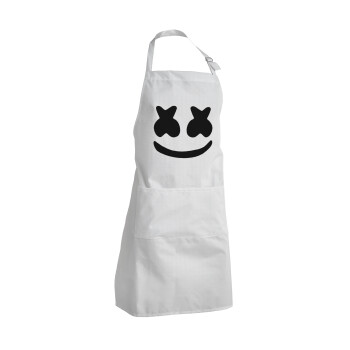Marshmello, Adult Chef Apron (with sliders and 2 pockets)