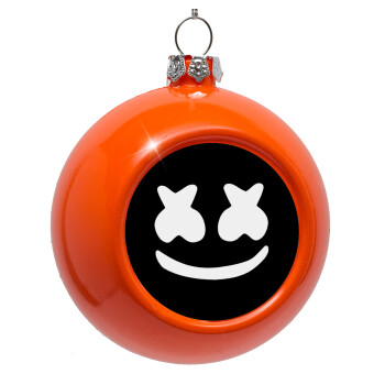 Marshmello, Orange Christmas tree ornament bauble 8cm