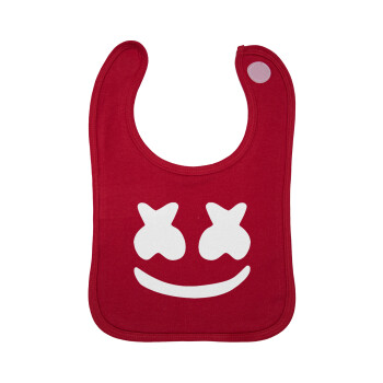 Marshmello, Σαλιάρα με Σκρατς Κόκκινη 100% Organic Cotton (0-18 months)