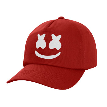 Marshmello, Καπέλο παιδικό Baseball, 100% Βαμβακερό,  Κόκκινο