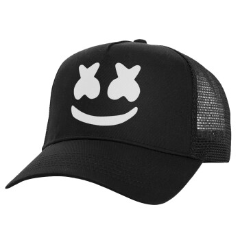 Marshmello, Καπέλο Ενηλίκων Structured Trucker, με Δίχτυ, Μαύρο (100% ΒΑΜΒΑΚΕΡΟ, ΕΝΗΛΙΚΩΝ, UNISEX, ONE SIZE)