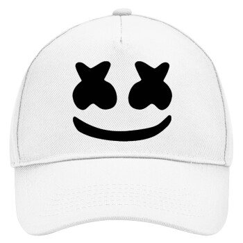Marshmello, Καπέλο Ενηλίκων Baseball, Drill, Λευκό (100% ΒΑΜΒΑΚΕΡΟ, ΕΝΗΛΙΚΩΝ, UNISEX, ONE SIZE)