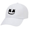 Marshmello, Καπέλο ενηλίκων Jockey Λευκό (snapback, 5-φύλλο, unisex)