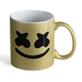 Marshmello, Κούπα Χρυσή Glitter που γυαλίζει, κεραμική, 330ml