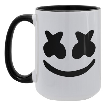 Marshmello, Κούπα Mega 15oz, κεραμική Μαύρη, 450ml