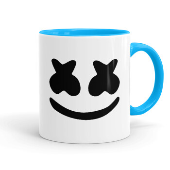 Marshmello, Mug colored light blue, ceramic, 330ml