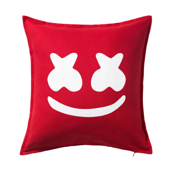 Marshmello, Μαξιλάρι καναπέ Κόκκινο 100% βαμβάκι, περιέχεται το γέμισμα (50x50cm)