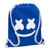 Backpack pouch GYMBAG Blue, with pocket (40x48cm) & thick cords