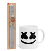 Easter Set, Ceramic Cup (330ml) & Easter aromatic flat candle (30cm) (GRAY)
