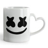 Mug heart handle, ceramic, 330ml