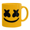 Ceramic coffee mug yellow, 330ml