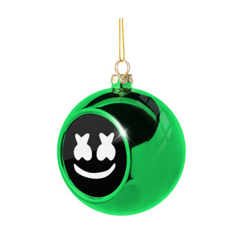 Marshmello, Green Christmas tree ornament ball 8cm