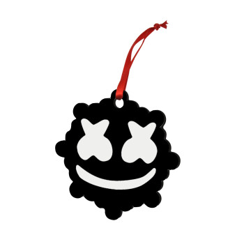 Marshmello, Christmas ornament snowflake wooden 7.5cm