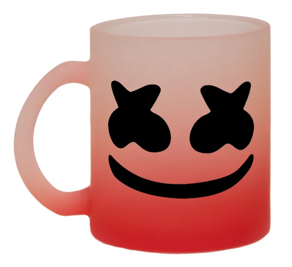Marshmello — Κούπα γυάλινη δίχρωμη με βάση το κόκκινο ματ, 330ml