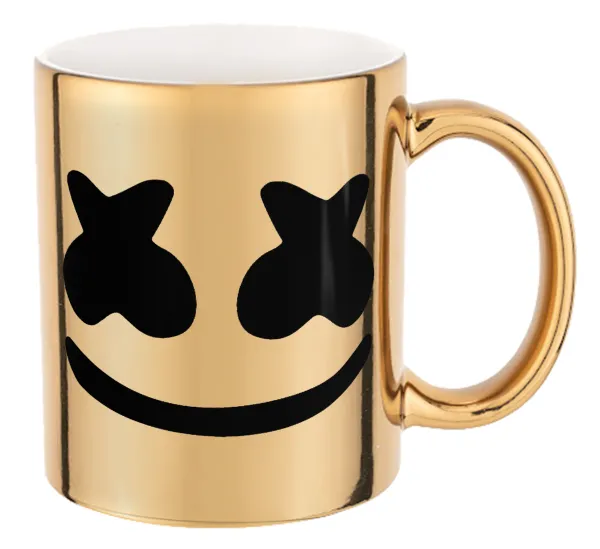 Marshmello — Mug ceramic, gold mirror, 330ml