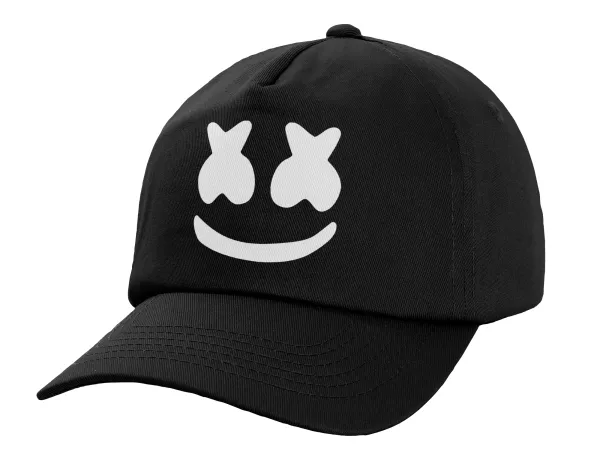 Marshmello — Καπέλο Ενηλίκων Baseball, 100% Βαμβακερό,  Μαύρο (ΒΑΜΒΑΚΕΡΟ, ΕΝΗΛΙΚΩΝ, UNISEX, ONE SIZE)