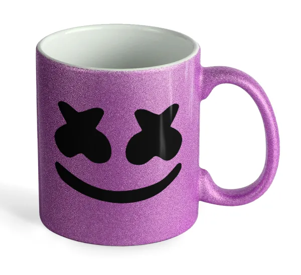 Marshmello — Purple glitter mug that sparkles, ceramic, 330ml