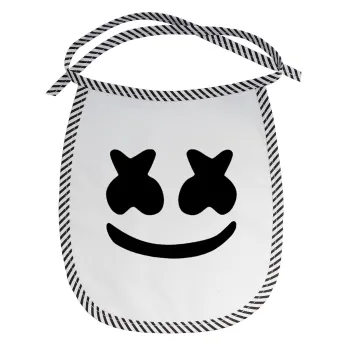 Marshmello, Σαλιάρα μωρού αλέκιαστη με κορδόνι Μαύρη