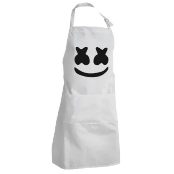 Marshmello, Adult Chef Apron (with sliders and 2 pockets)