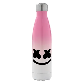 Marshmello, Metal mug thermos Pink/White (Stainless steel), double wall, 500ml