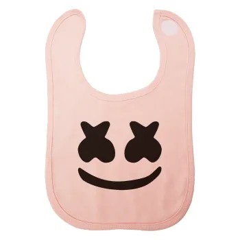 Marshmello, Σαλιάρα με Σκρατς ΡΟΖ 100% Organic Cotton (0-18 months)