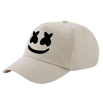 Marshmello, Μπεζ (SAND) Πεντάφυλλο Καπέλο Ενηλίκων Βαμβακερό (UNISEX, ONE SIZE)