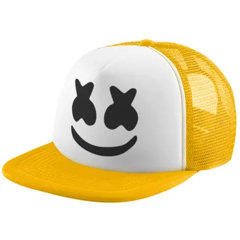 Marshmello, Καπέλο Ενηλίκων Soft Trucker με Δίχτυ Κίτρινο/White (POLYESTER, ΕΝΗΛΙΚΩΝ, UNISEX, ONE SIZE)