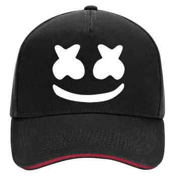 Marshmello, DRILL Adult Ultimate Hat BLACK/RED, (100% COTTON, ADULT, UNISEX, ONE SIZE)