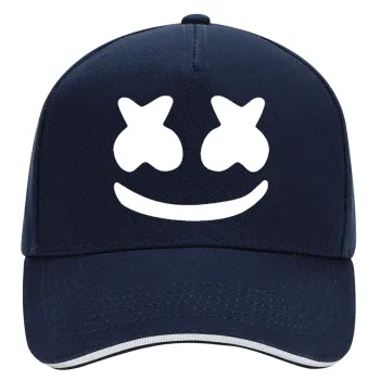 Marshmello, DRILL Adult Ultimate Hat BLUE/WHITE, (100% COTTON, ADULT, UNISEX, ONE SIZE)
