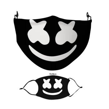 Marshmello, Μάσκα υφασμάτινη Ενηλίκων πολλαπλών στρώσεων με υποδοχή φίλτρου