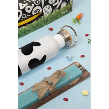 Marshmello, Πασχαλινή Λαμπάδα με παγούρι μεταλλικό (620ml, stainless steel) & κερί αρωματικό πλακέ (30cm) (ΤΙΡΚΟΥΑΖ)