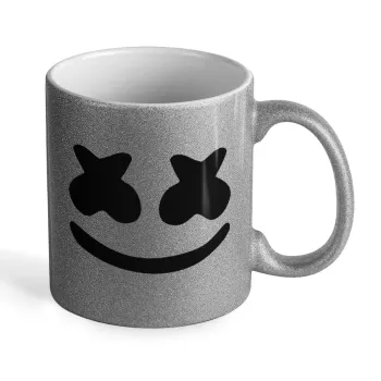Marshmello, Κούπα Ασημένια Glitter που γυαλίζει, κεραμική, 330ml