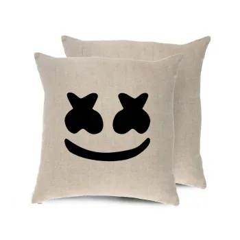 Marshmello, Μαξιλάρι καναπέ ΛΙΝΟ 40x40cm περιέχεται το  γέμισμα