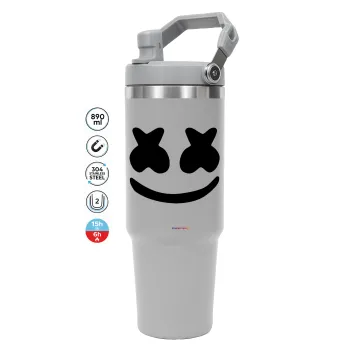 Marshmello, GREY color, 890ml (30oz) stainless Steel Tumbler with Handle