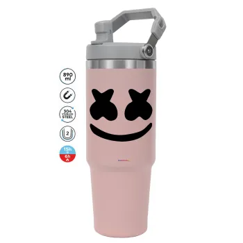 Marshmello, Pink color, 890ml (30oz) stainless Steel Tumbler with Handle