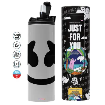 Marshmello, Tumbler stainless steel GREY 600ml