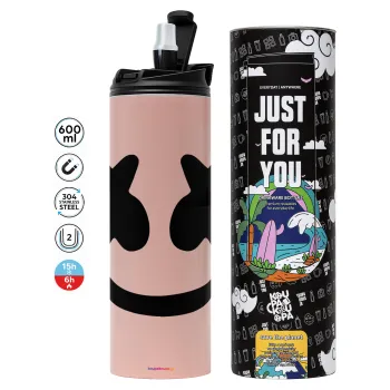 Marshmello, Tumbler stainless steel PINK 600ml