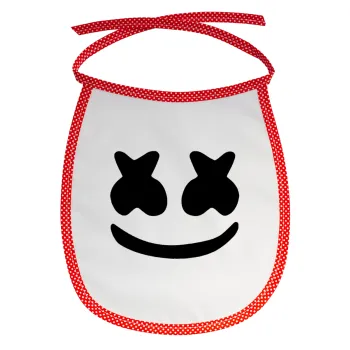 Marshmello, Σαλιάρα μωρού αλέκιαστη με κορδόνι Κόκκινη