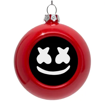 Marshmello, Red Christmas tree ornament bauble 8cm